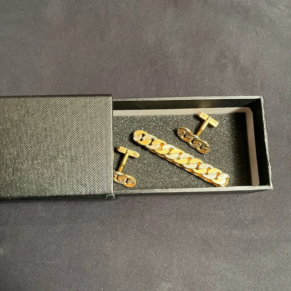 Swank Cuff Links & Tie Clip Set